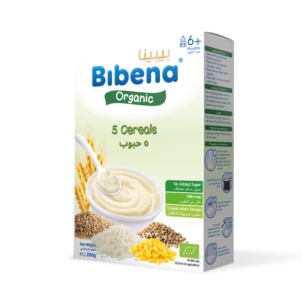 Organic Baby Cereal with 5-Cereals – Bibena