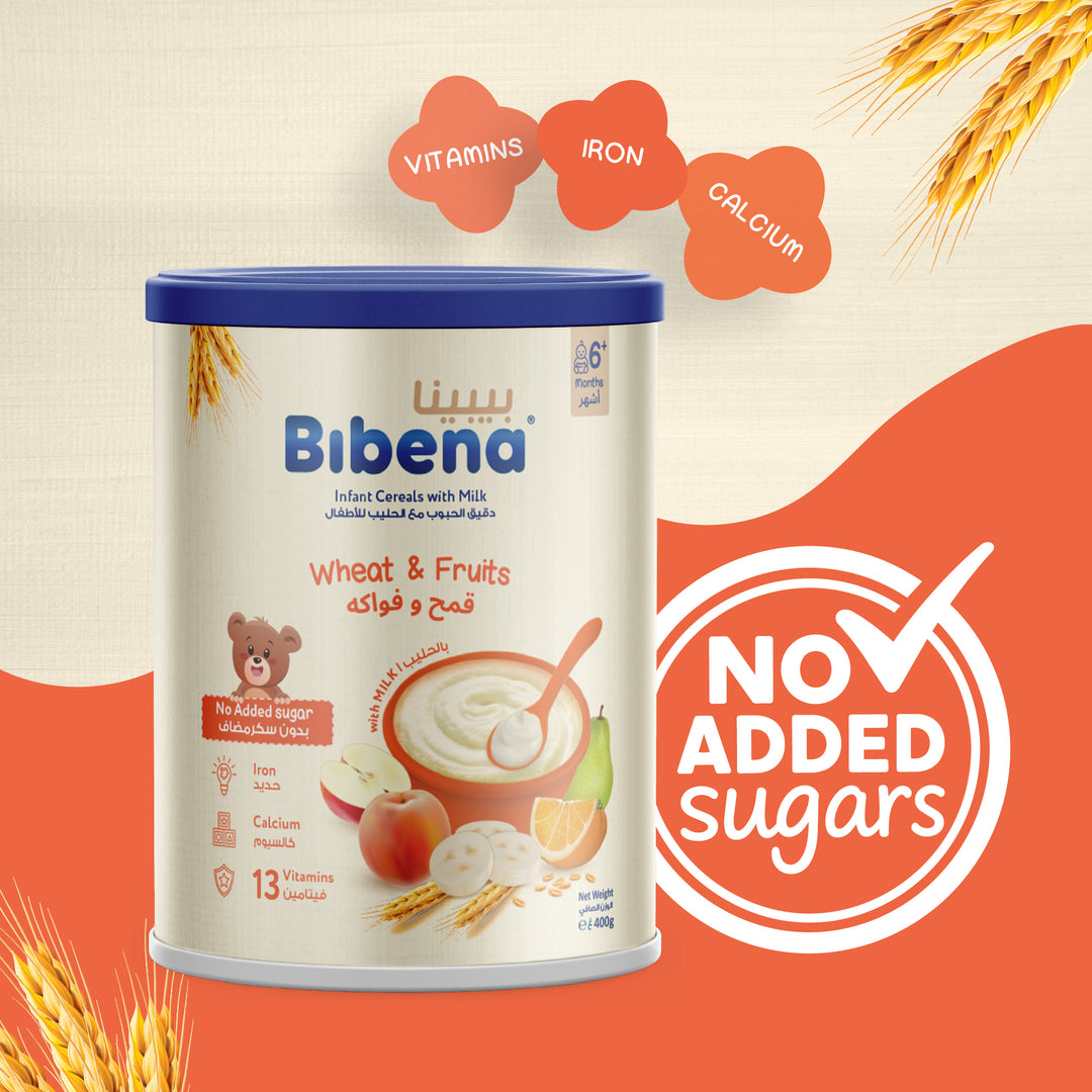 Bibena Wheat & Fruits No Added Sugar Baby Cereal  w milk 400g