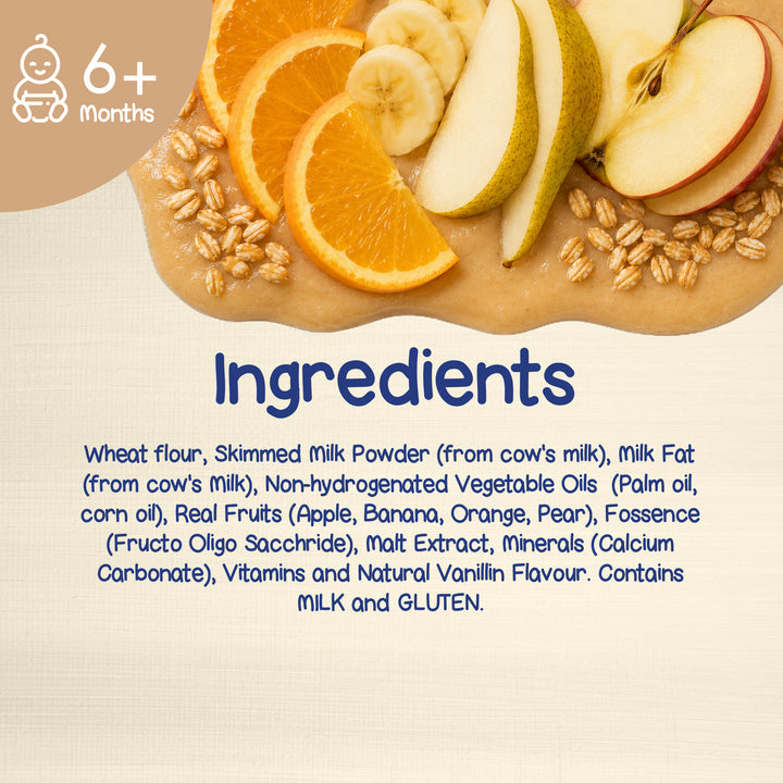 Bibena Wheat & Fruits No Added Sugar Baby Cereal  w milk 400g