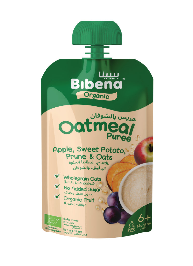 Bibena Organic Baby Puree Apple, Sweet Potato, Prune & Oats 120g